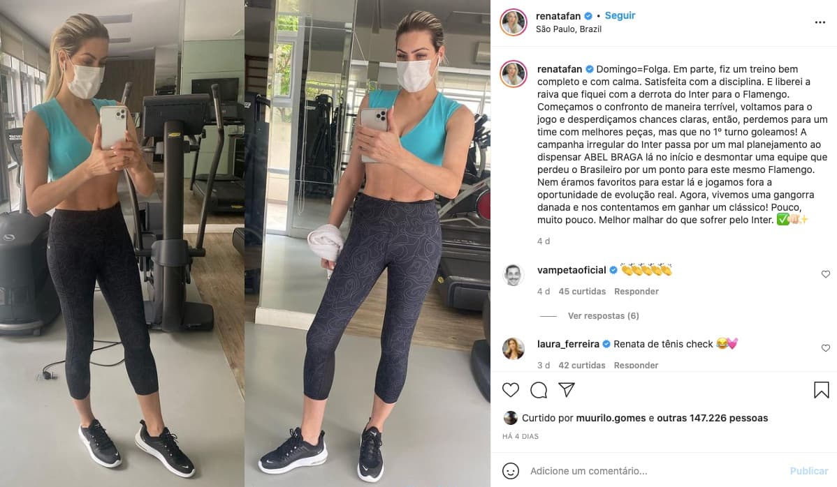 Renata Fan posta foto na academia e leva fãs à loucura - Reprodução