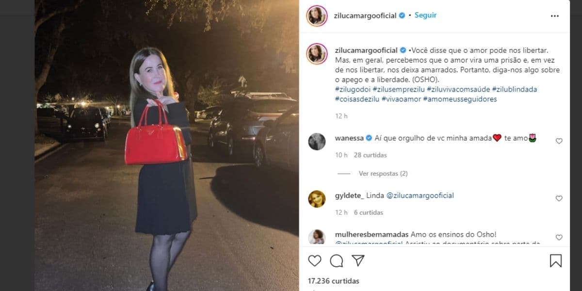 Zilu faz textão sobre sentimentos (Reprodução: Instagram) Zilu faz textão sobre sentimentos (Reprodução: Instagram)