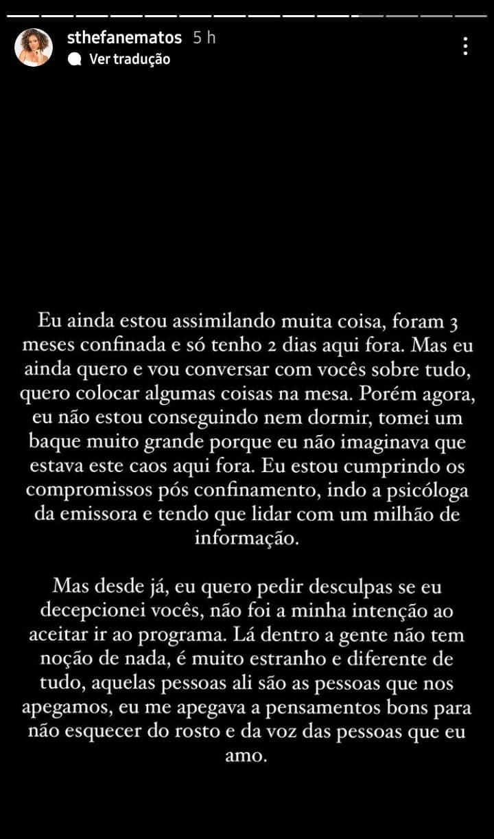 Stories de Sthe Matos (Foto: Reprodução/ Instagram) Stories de Sthe Matos (Foto: Reprodução/ Instagram)