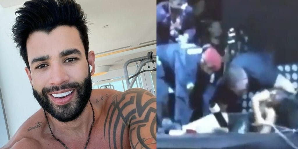 Gusttavo Lima pede para fã subir no palco e jovem precisa ser socorrida às pressas em show