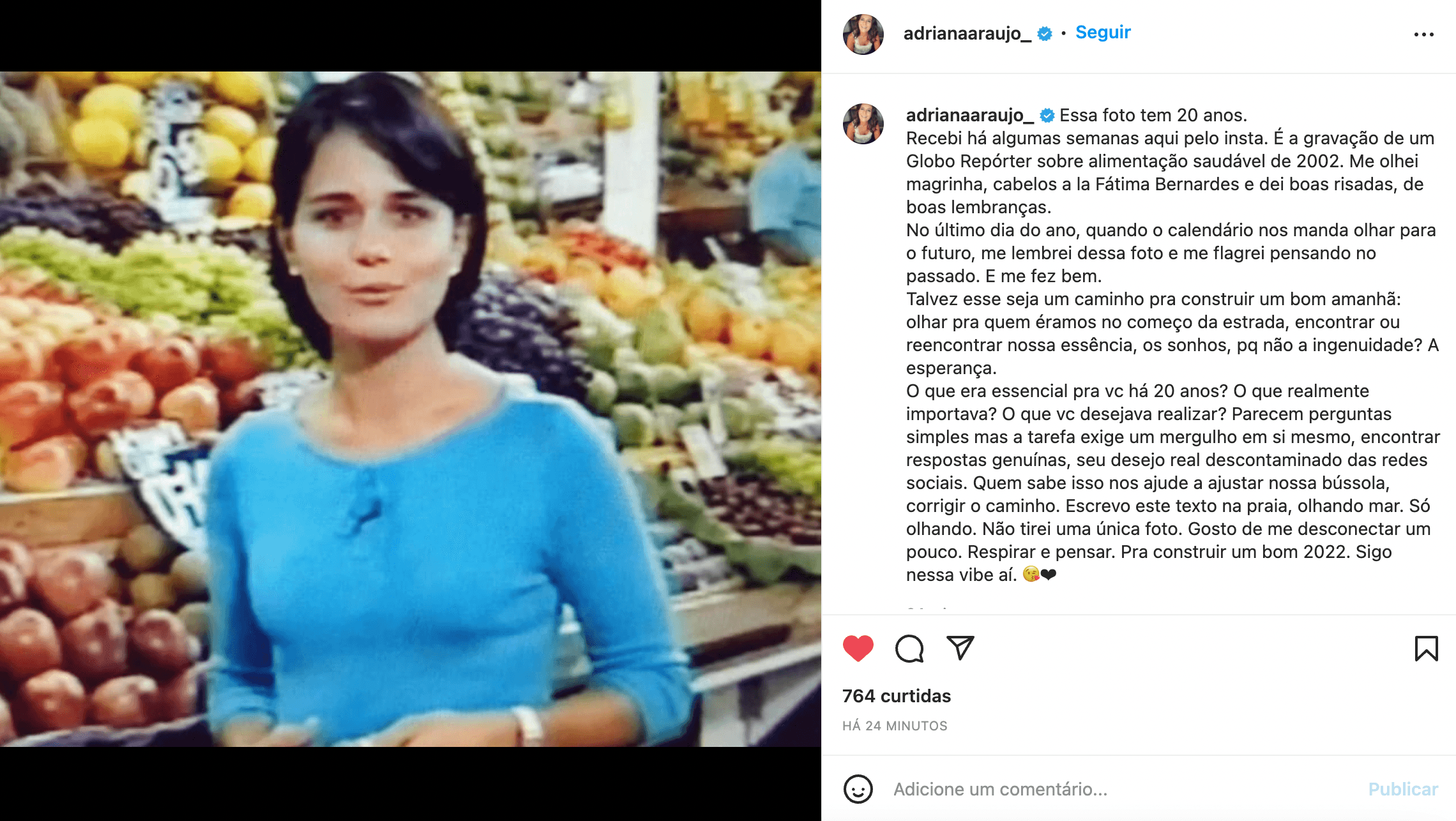 A jornalista Adriana Araújo no Instagram (Foto: Reprodução) A jornalista Adriana Araújo no Instagram (Foto: Reprodução)