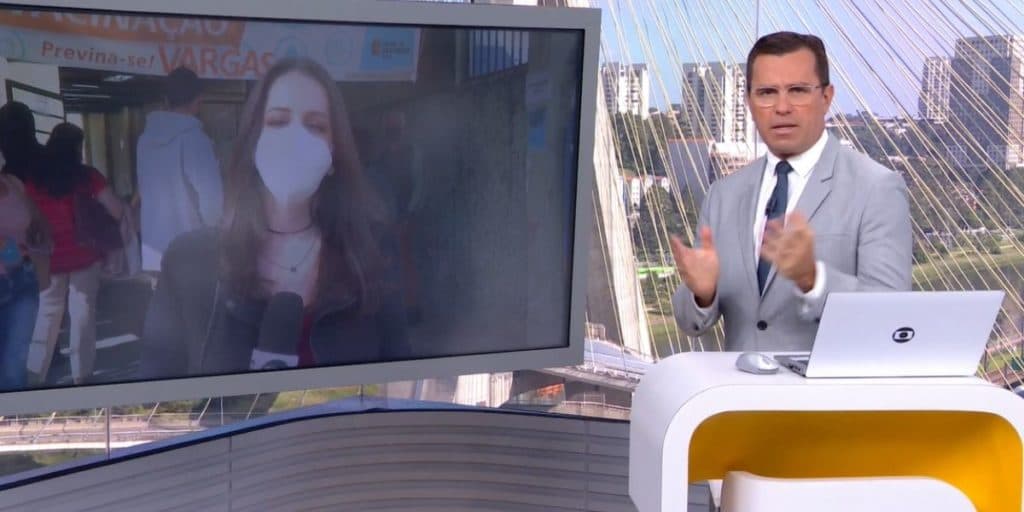 Repórter assiste Rodrigo Bocardi explodindo no BDSP, se vê calada pelo âncora e interrompe: "Posso falar?"
