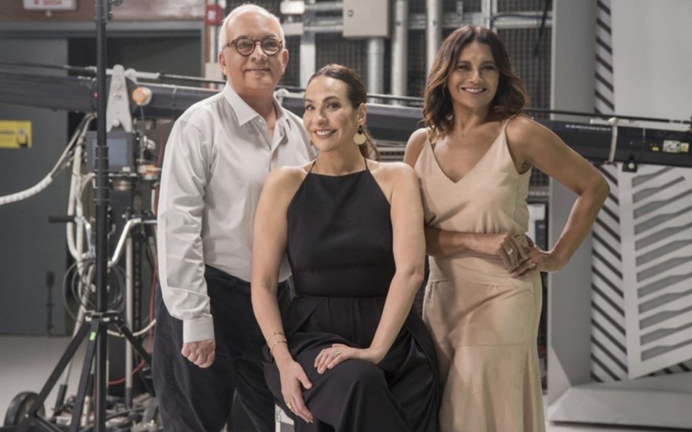 Artur Xexéo, Maria Beltrão e Dira Paes para a cobertura do Óscar (Foto: Divulgação/TV Globo)