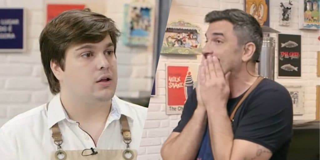 "Acha que ninguém vai ver", Edu Guedes quebra-pau com assistente no The Chef e diretor intervém: "É pra parar"