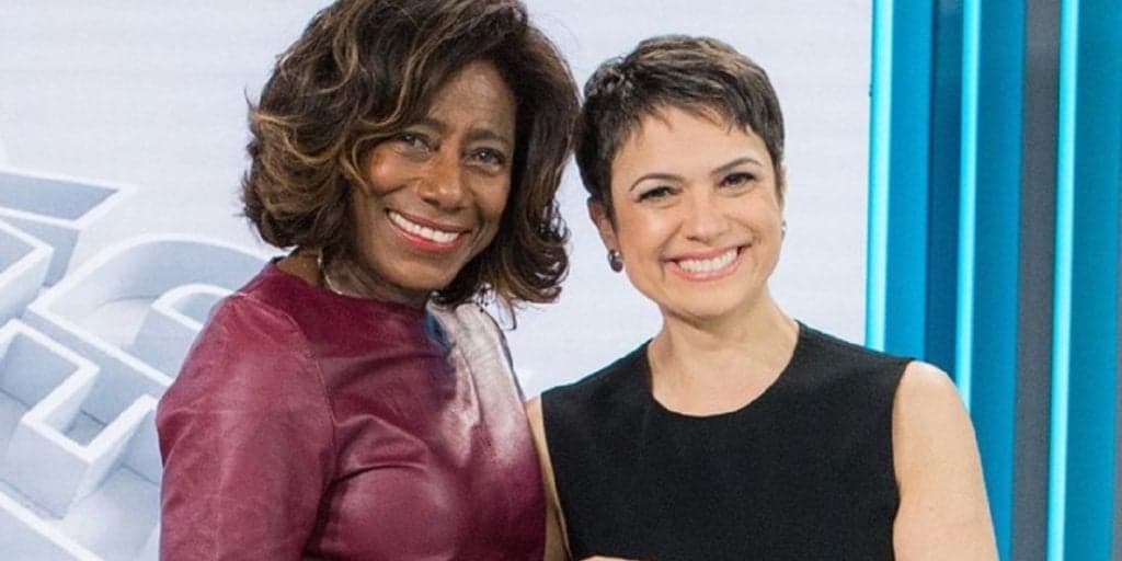 Sandra Annenberg surge com Glória Maria e agradece audiência