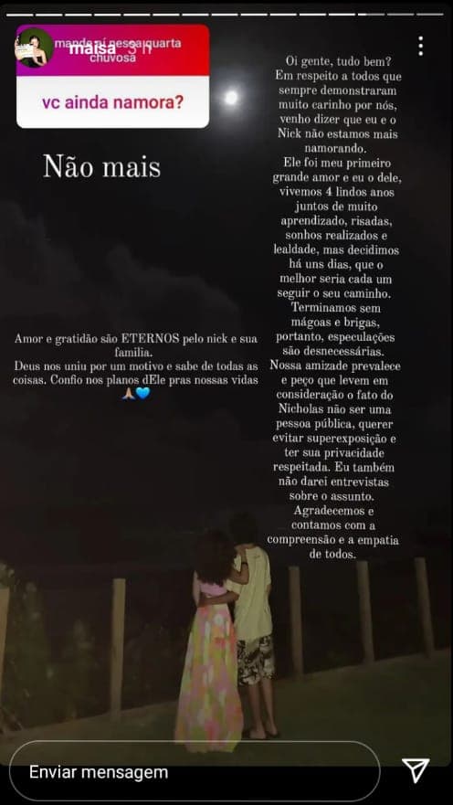 Maisa anuncia fim do namoro de 4 anos - Foto: Reprodução Maisa anuncia fim do namoro de 4 anos - Foto: Reprodução