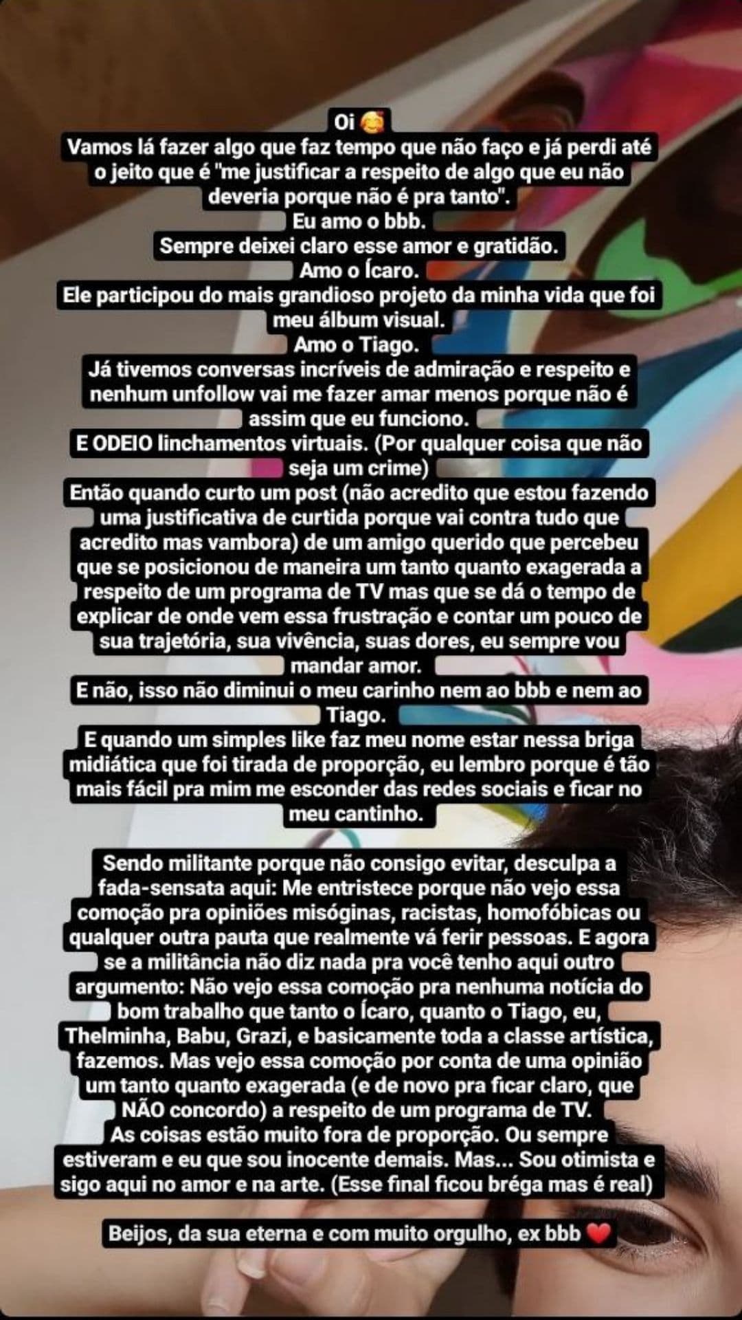 Manu Gavassi decidiu se pronunciar sobre a polêmica com Tiago Leifert e Ícaro Silva (Foto: Reprodução) Manu Gavassi decidiu se pronunciar sobre a polêmica com Tiago Leifert e Ícaro Silva (Foto: Reprodução)