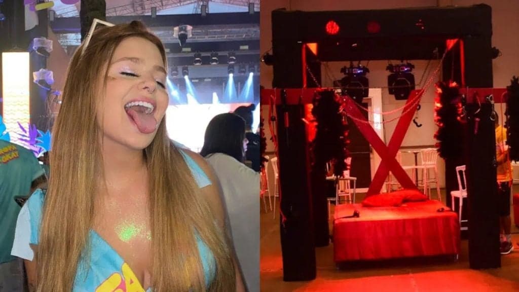 Viih Tube é algemada na cama e fica de coleira no 'quarto do sexo' durante Farofa da GKay: "Passando o rodo"