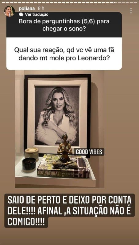Poliana Rocha falou sobre o ciúmes que sente de Leonardo (Foto: Reprodução) Poliana Rocha falou sobre o ciúmes que sente de Leonardo (Foto: Reprodução)