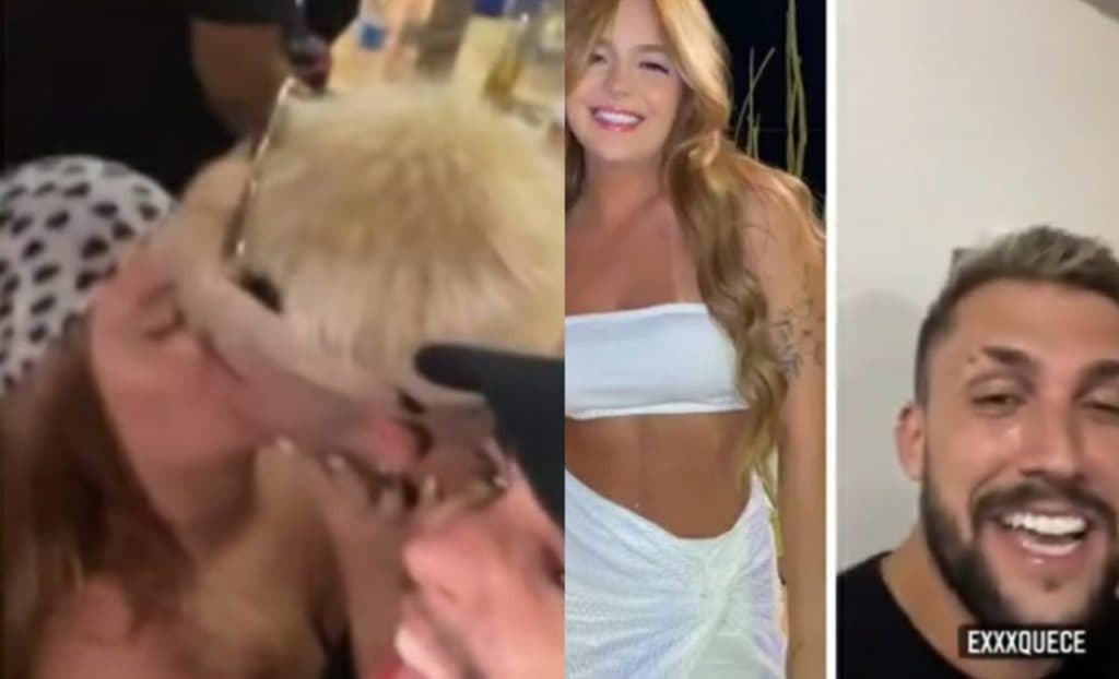 Viih Tube ataca novamente e beija o humorista Alvxaro em festa; Arthur Picoli registrou o momento