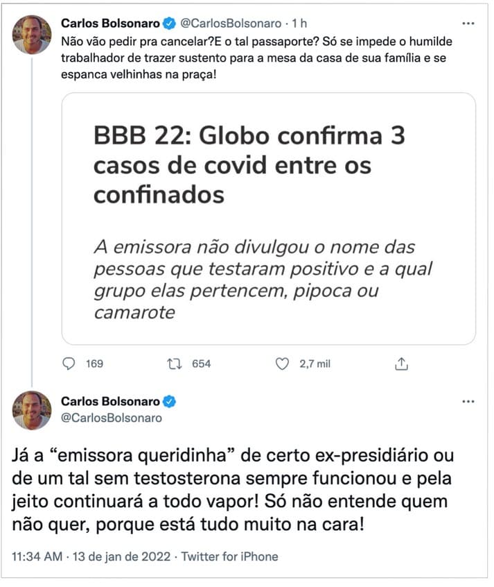O político esbravejou contra o BBB22 (Foto: Reprodução / Internet)