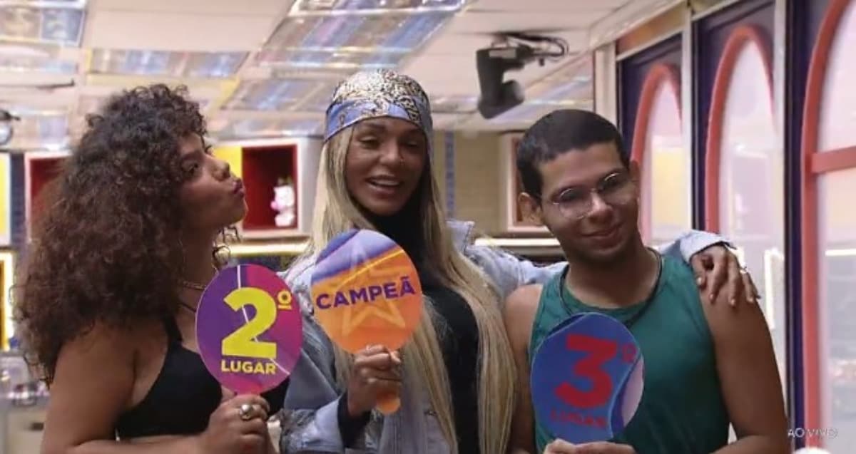 O pódio de Brunna foi entre Maria e Vyni (Foto: Reprodução / Globoplay)