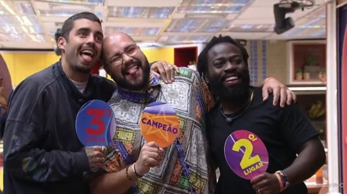 O pódio de Tiago foi entre Scooby e Douglas (Foto: Reprodução / Globoplay)