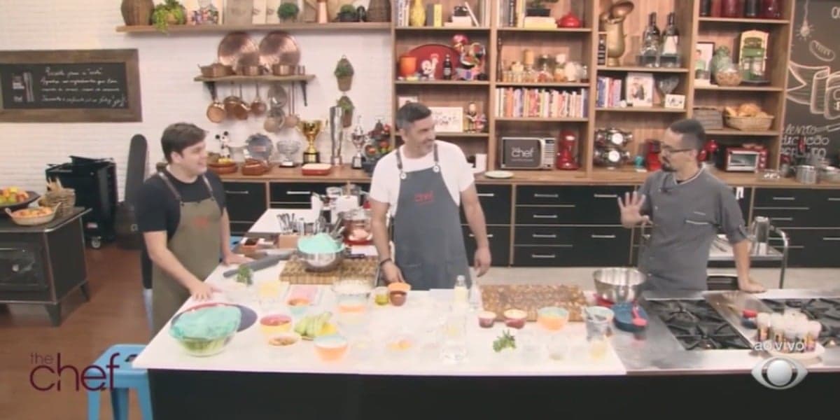 Edu Guedes, Lucas Salles e Renato Pires, no The Chef - Foto: Reprodução