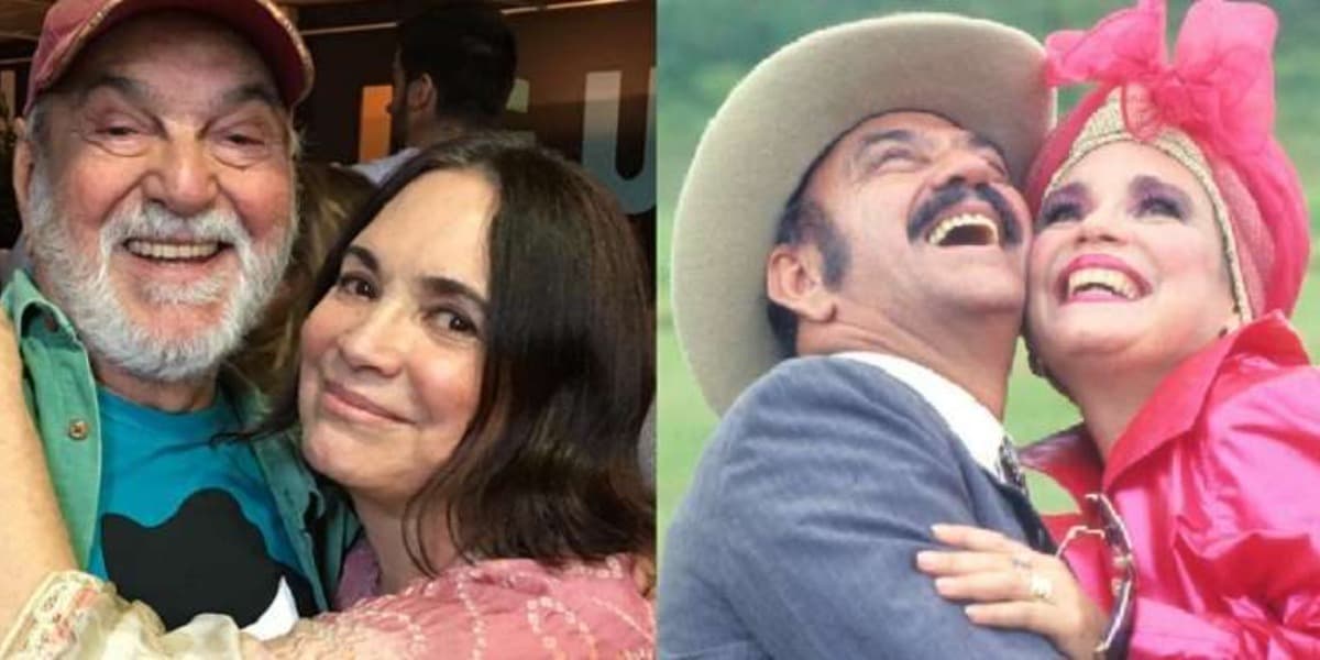 Lima Duarte e Regina Duarte trabalharam em "Roque Santeiro" (Foto: Reprodução/TV Globo)
