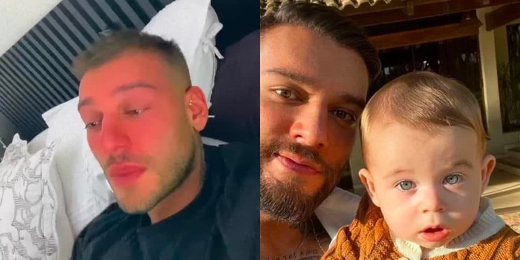 Filho de Lucas Lucco fica cara a cara com a morte, pais se desesperam e mostram imagem assustadora de aranha