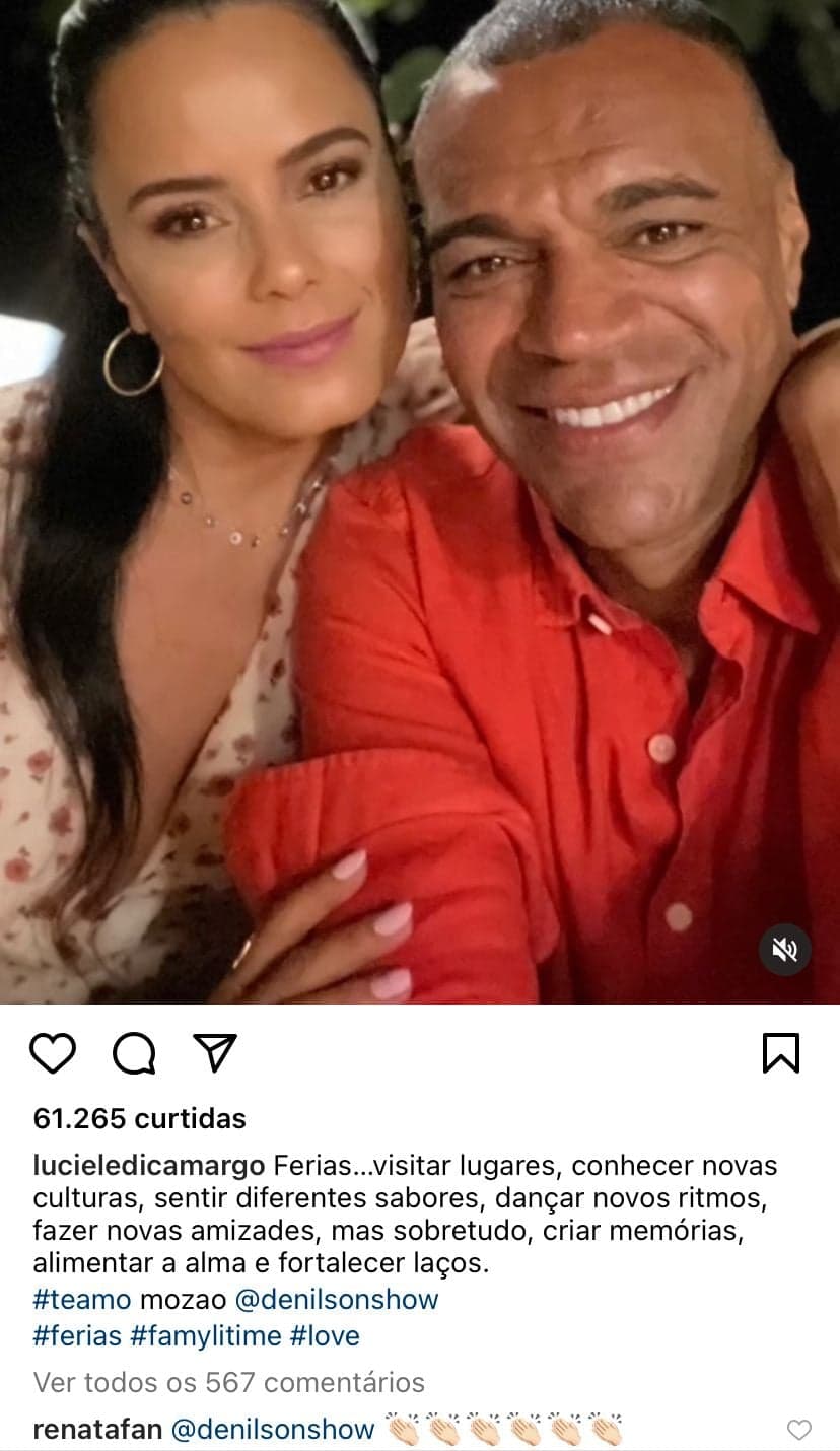 "Juntos", Denílson expõe relação com Renata Fan em textão e assume: "Estar com a melhor é um privilégio"