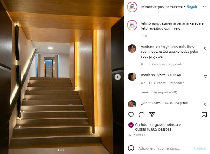 Neymar deixou curtida em publicação do pai de Bruna Marquezine (Foto: Reprodução)