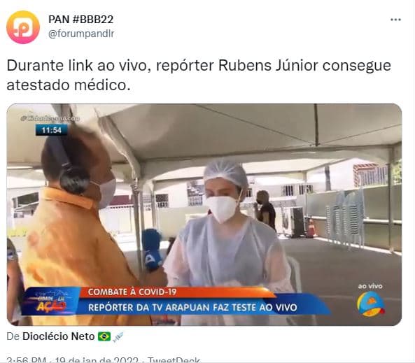 Repórter Rubens Júnior (Foto: Reprodução/Twitter)