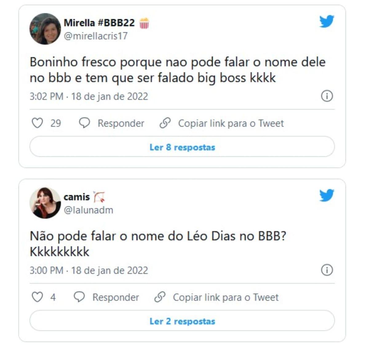 Internautas passaram a especular o nome vetado pela produção do BBB22 (Foto: Reprodução / Internet)
