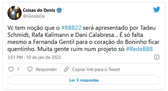 Internautas reprovam Tadeu e Rafa no BBB22 (Foto: Reprodução / Internet)