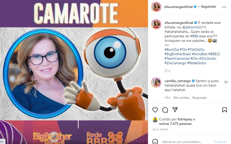 Camila Camargo ficou sem reação com brincadeira de Zilu Godói (Foto: Reprodução)
