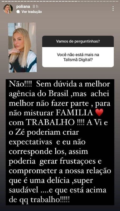 Poliana Rocha, esposa de Leonardo, decidiu falar de Virgínia e Zé Felipe (Foto: Reprodução)