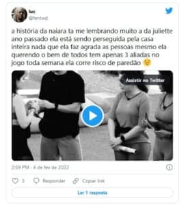 Internautas esqueceram Eslô e passaram a torcer por Naiara (Foto: Reprodução / Twitter)