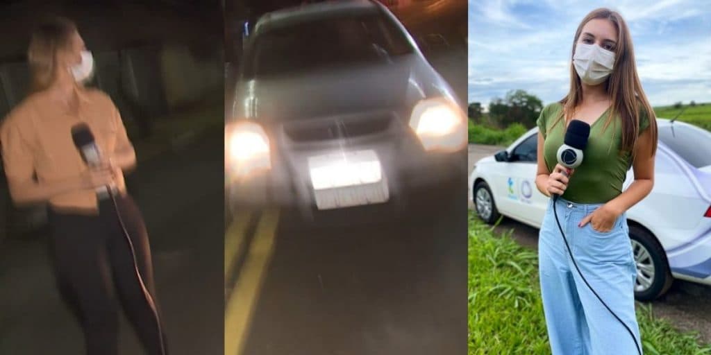 Globo dá notícia urgente e mostra equipe de jornalistas da Record sendo atropelada em programa: "Avançou"