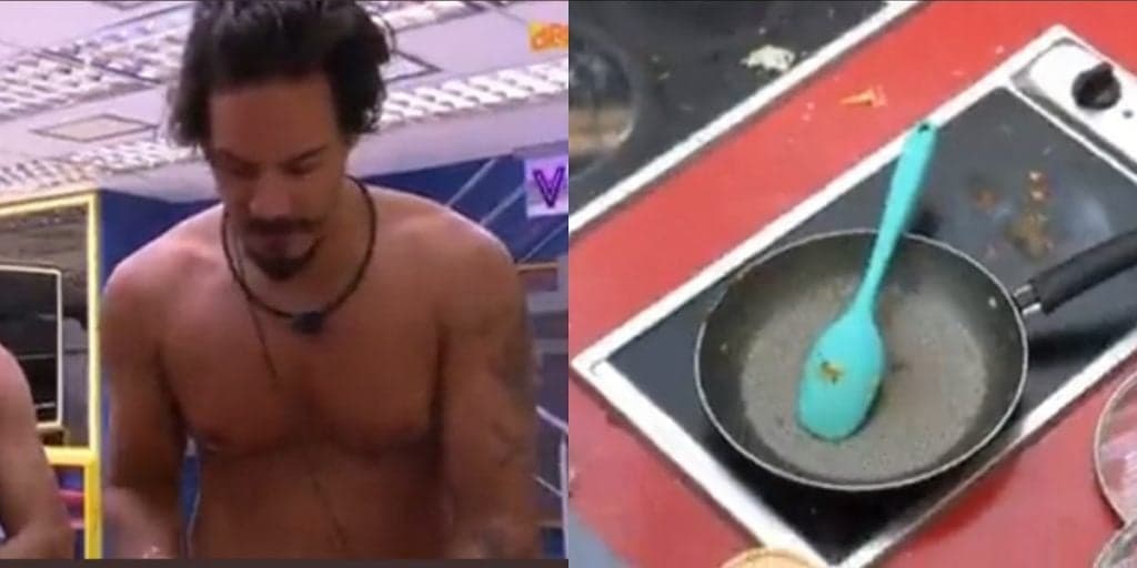 BBB22: Eliezer perde a paciência com porquice dos brothers e explode em raiva: "Comida mofada, com cabelo"
