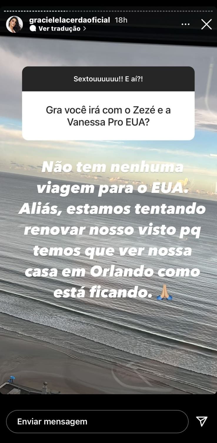 Publicação de Graciele Lacerda (Foto: Reprodução/Instagram) Publicação de Graciele Lacerda (Foto: Reprodução/Instagram)