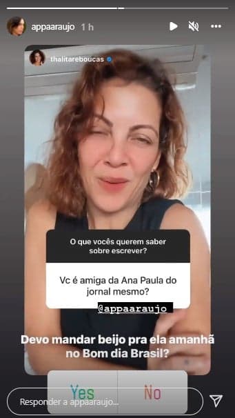 Ana Paula Araújo recebeu recado de amiga e até pedido de casamento (Foto: Reprodução) Ana Paula Araújo recebeu recado de amiga e até pedido de casamento (Foto: Reprodução)