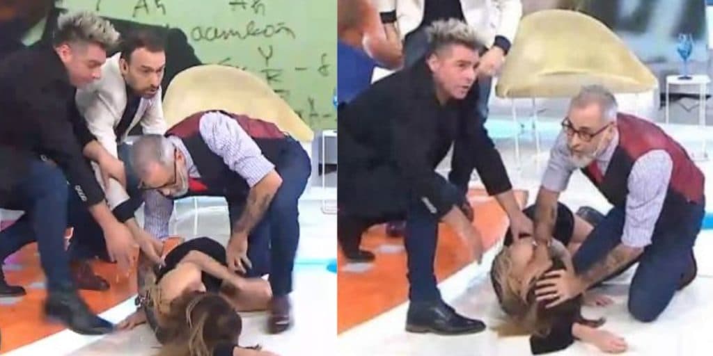 Ao vivo, cantora enrola a língua na TV, cai dura no chão e diagnóstico de AVC é dado: "Uma tontura agora"