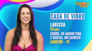 Larissa é a nova integrante do BBB22 (Foto: Reprodução / Globoplay)