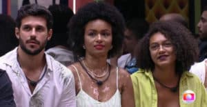 Rodrigo, Jessi e Natália se enfrentaram no segundo paredão do BBB22 (Foto: Reprodução / Globoplay)