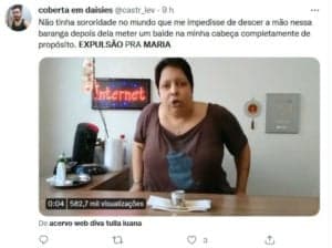 ⠀ Web pede expulsão de Maria por agredir Natália no Jogo da Discórdia (Foto: Reprodução /Twitter) ⠀ Web pede expulsão de Maria por agredir Natália no Jogo da Discórdia (Foto: Reprodução /Twitter)