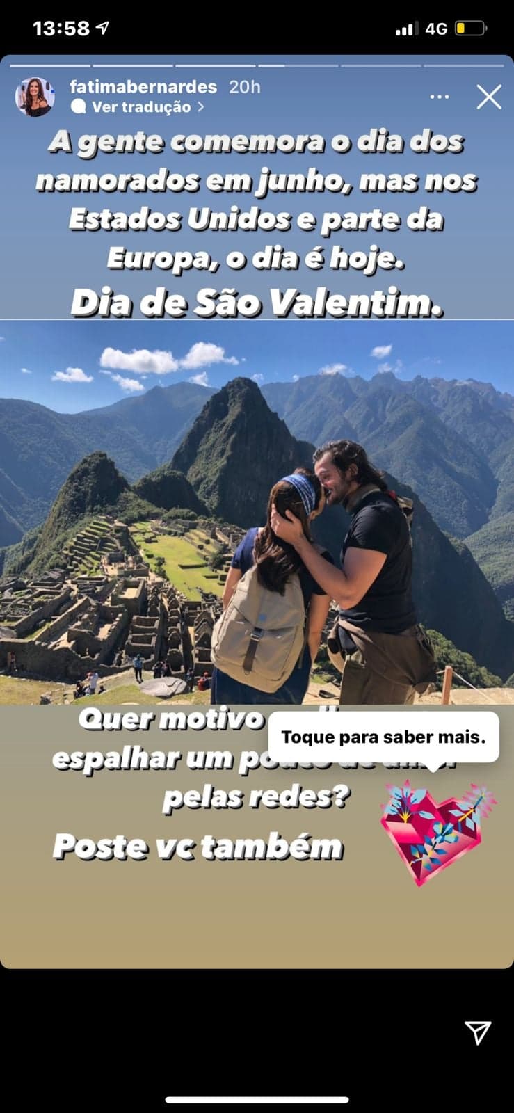 Fátima Bernardes se declara ao namorado, Túlio Gadelha - Foto: Reprodução
