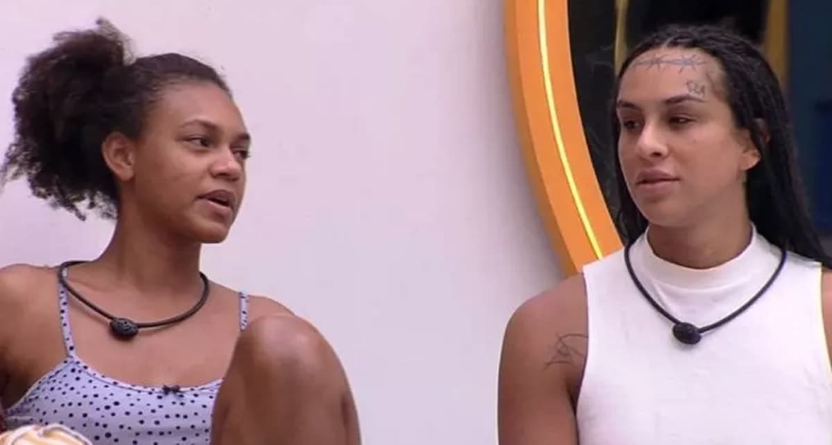 Jessilane e Linn Da Quebrada vão dar consolo à Natália e saem com patada (Reprodução/ TV Globo) Jessilane e Linn Da Quebrada vão dar consolo à Natália e saem com patada (Reprodução/ TV Globo)