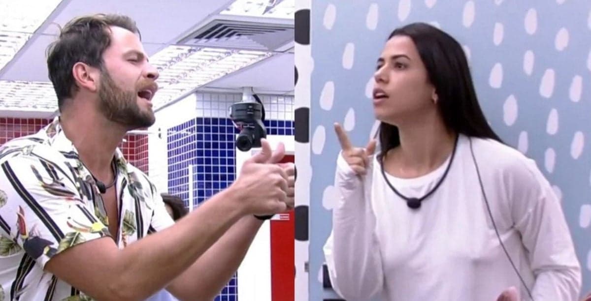Gustavo e Larissa se desentenderam e discutiram pela manhã no BBB22 (Foto: Reprodução / Globoplay)