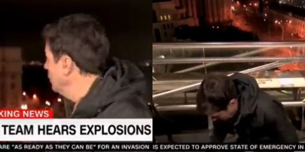 Jornalista enviado para cobrir guerra na Ucrânia se desespera ao vivo, sai correndo e larga âncora falando sozinho