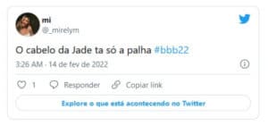 Internautas fizeram memes com o cabelo de Jade (Foto: Reprodução / Twitter) Internautas fizeram memes com o cabelo de Jade (Foto: Reprodução / Twitter)