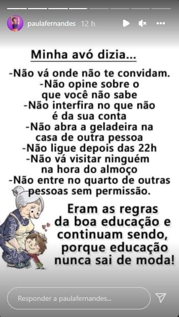 Compartilhamento de Paula Fernandes - Foto: Reprodução Compartilhamento de Paula Fernandes - Foto: Reprodução