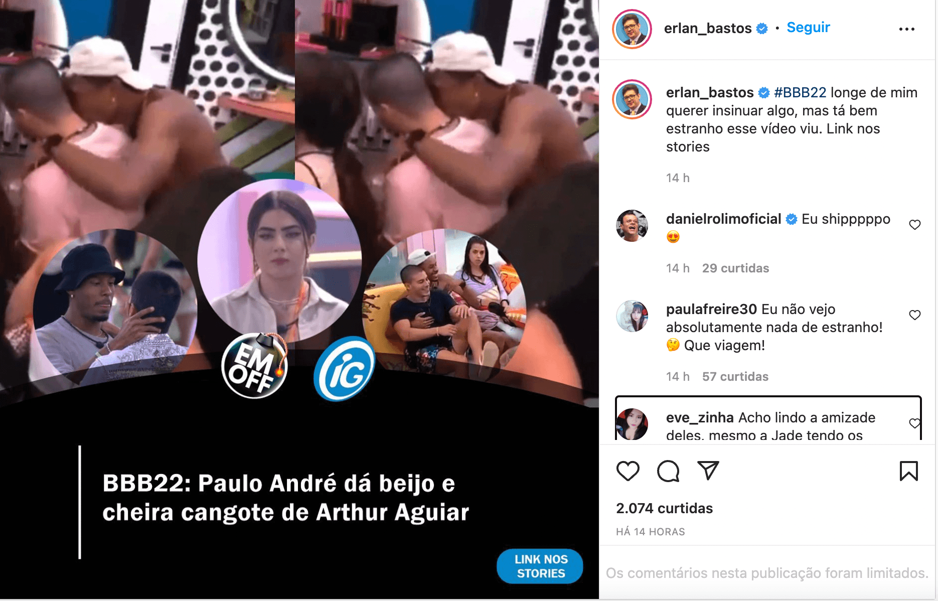 Clima entre Paulo André e Arthur Aguiar (Foto: Reprodução) 