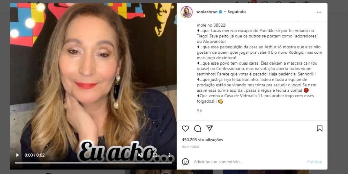 "Eles deixam a máscara cair", explode Sonia Abrão sobre famosos da Globo: "Que gente frouxa"