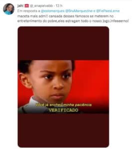 Internauta detonou Marquezine e apoiou equipe de Eslô (Foto: Reprodução / Twitter)