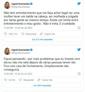 Ingrid Guimarães cobrou posicionamento da Globo (Foto: Reprodução / Twitter) Ingrid Guimarães cobrou posicionamento da Globo (Foto: Reprodução / Twitter)