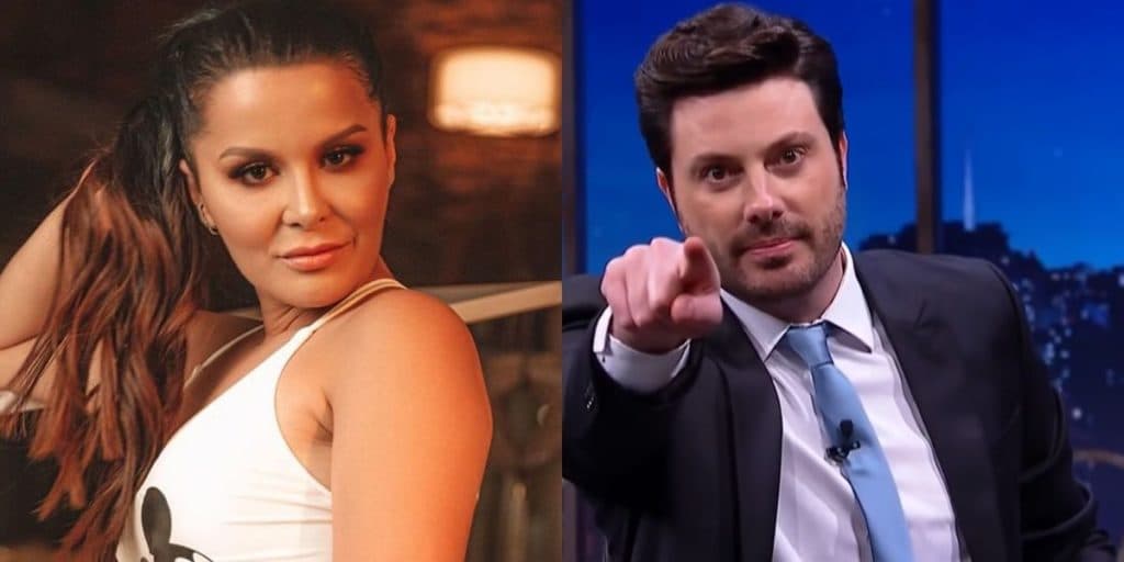 Romance é revelado e foto de Maraisa vestida de noiva beijando Danilo Gentilli vaza na internet