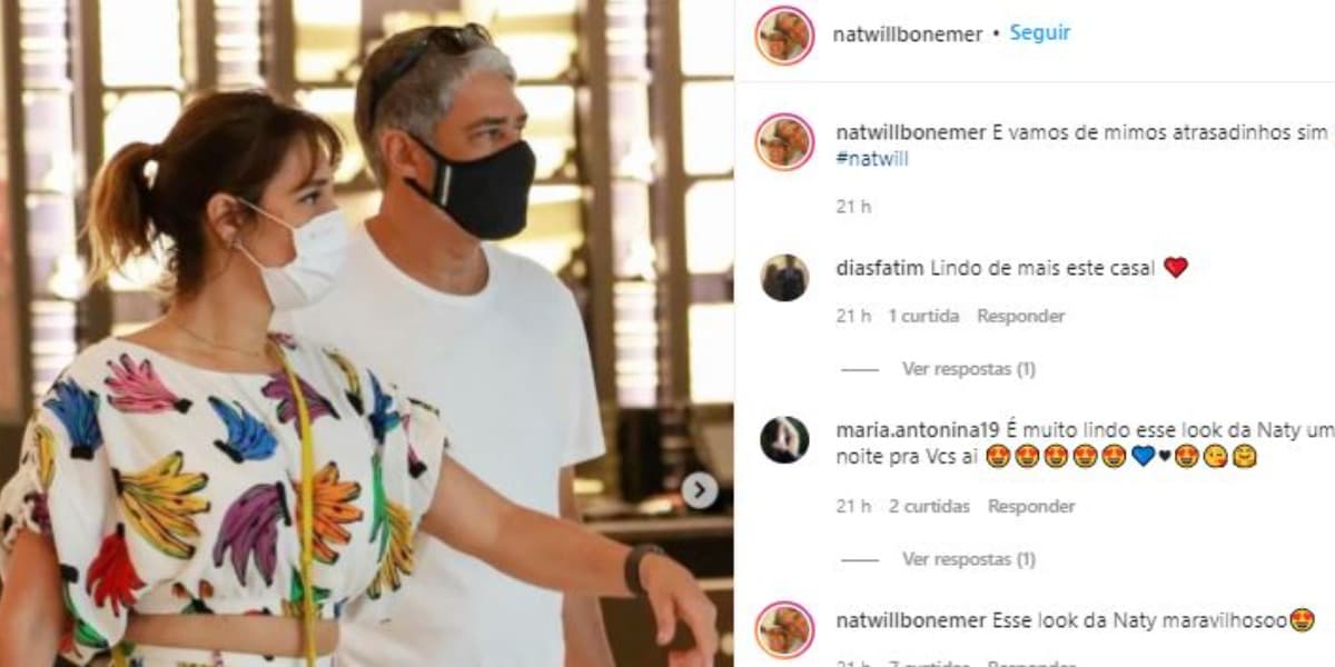 William Bonner e Natasha Dantas em passeio no shopping (Foto: Victor Chapetta/AgNews/Instagram)