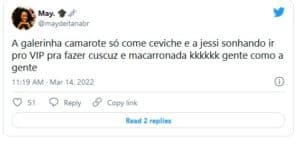 Internutas gostaram de ver Jessilane no VIP do BBB22 (Foto: Reprodução / Twitter) Internutas gostaram de ver Jessilane no VIP do BBB22 (Foto: Reprodução / Twitter)