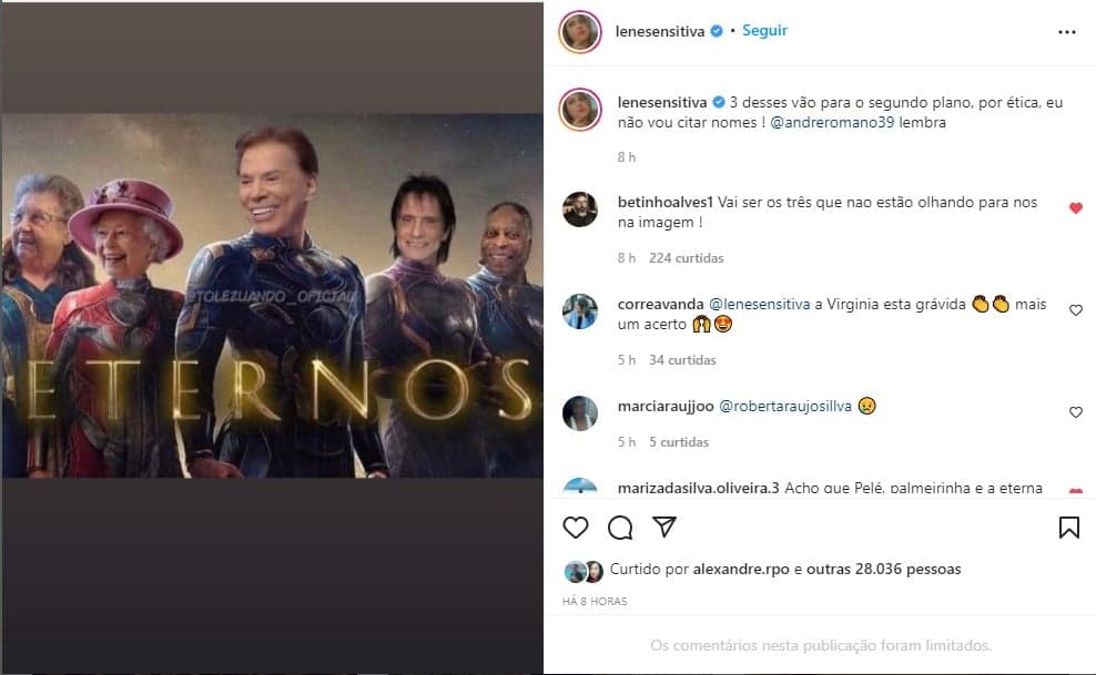 Compartilhamento de Lene Sentiva no Instagram - Foto: Reprodução